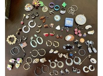 Vintage & Antique Jewelry, Sterling, Monet, MOP, Rhinestones, Porcelain, Amber, Art Glass Pins Pendants