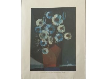 Marlez - Floral - Wax On Paper, Private Collection, Philadelphia In Original Plastic Wrap