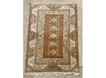 61' X 98' Shades Of Brown Area Rug With Fringe
