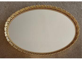 Gold Guilt Ormolu Oval Vintage Dresser Mirror