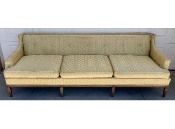 Mid Century Modern Yellow Upholstered Four Leg Couch
