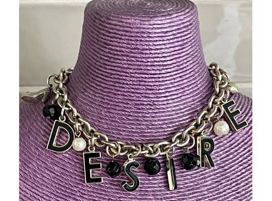 Dolce & Gabanna Desire Enamel, Faux Pearl, And Gold Tone Charm Bracelet