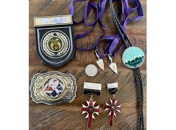 Knights Of Templar Enamel Cross Pendants - Pocket  Name Plate - Masonic Rite York Belt Buckle & More