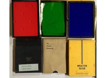 Assorted Clear And Colored 5x7 Inch Wratten Filters Primarily Kodak