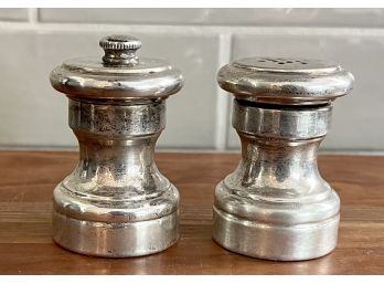 Sterling Silver Vintage Made In Italy Salt And Pepper Grinder Set Total Weight 117.9 Grams