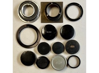 Assortment Of Vintage Adapter Ring And Lens Caps - Wollensak, Carl Ziess Jena, And More