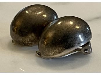 Vintage Mexico 925 Sterling Silver Ball Clip On Earrings 14.3 Grams
