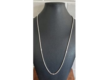 Sterling Silver Necklace With Access For Bead Slides 24 Inches Long Weighs 32.8 Grams