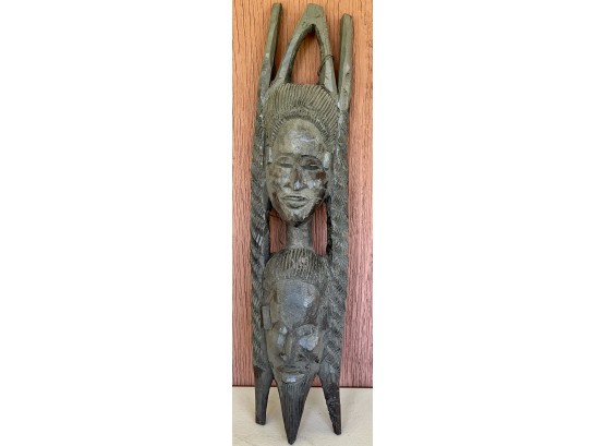 Ebony Wood Double Face Tribal Carving