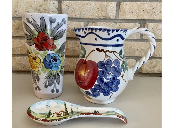 Made In Italy Hand Painted Flower Vase - Spoon Rest - Nordstrom Made In Italy Hand Painted Pitcher
