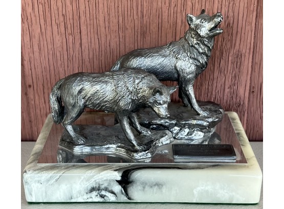 1990 The American Wolf By Michael Ricker Pewter Figurine 169/750