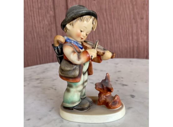 Hummel Gobel Germany V Mark Puppy Love Figurine Boy Playing Violin With Dog