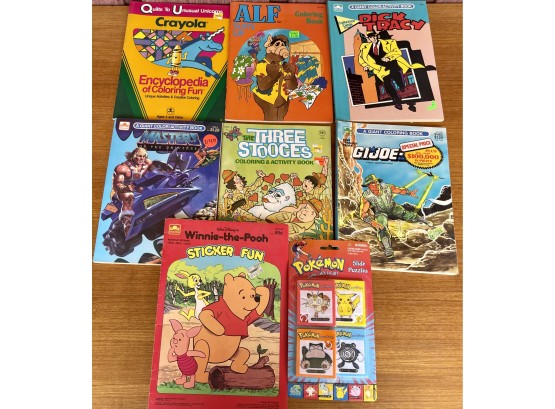 Collection Of Vintage Coloring Books And Pokmon Puzzle Games NIP