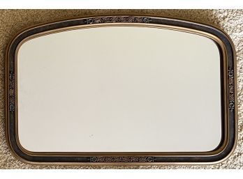 Antique Wood Trim Painted Mirror With Floral Trim