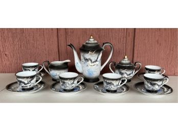 Set Of PC DG Japan Dragonware Cups, Saucers, Teapot, And Cream And Sugar