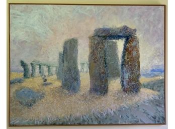 6 Foot Stephen Simons 1981 Remember To Remember Stonehenge  Original Oil On Canvas