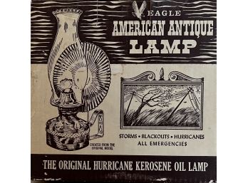 Eagle American And Teak Lamp Hurricane Kerosine And Oil Lamp In Original Box No. 640