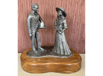 1985 Dressed Up Man And Woman By Michael Ricker Pewter Figurine