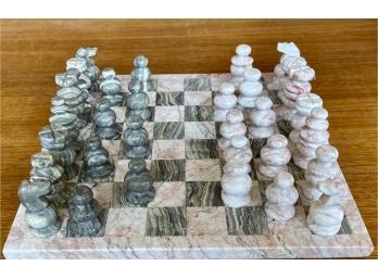 Marble And Onyx Chess Set (as Is)