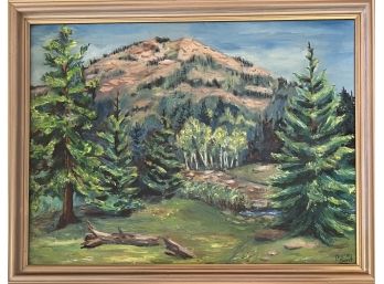 Mignon Sweet Signed Original Oil On Canvas Mountain Landscape