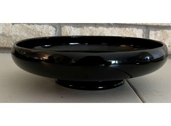 Vintage Black Amethyst Glass Footed Console Bowl