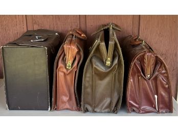 (4) Assorted Vintage Leather Briefcaseshandbags (as Is)