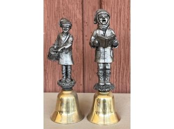 (2) Michael Ricker Pewter Figurines - Caroler 3137/3500  And Drummer 3910/5000