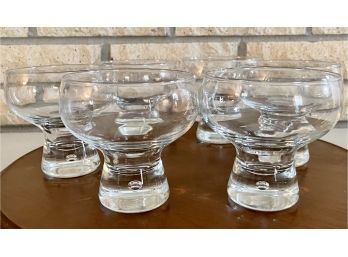 (6) Mid Century Modern Weighted Bottom Bubble Low Ball Glasses
