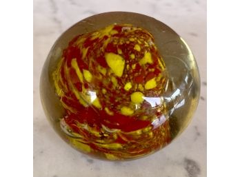Hand Blown Multicolored Glass Paper Weight