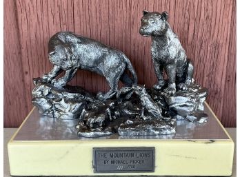 The Mountain Lions By Michael Ricker Pewter Figurine 111/750