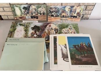 (2) Mormon Church Of The Latterday Saints Vintage Blazer Teaching Aids With Color Prints, Posters, And More