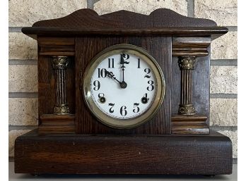 Antique Waterbury Clock Company Evona Mantle Clock For Repair (as Is) No Key