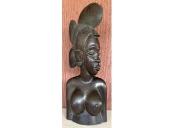 Ebony Wood Tribal Hand Carved Bust