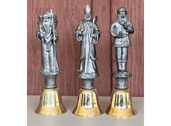 (3) Michael Ricker Holiday Collection Pewter Bells