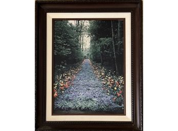 Large Trail Of Tulips Print In Custom Frame