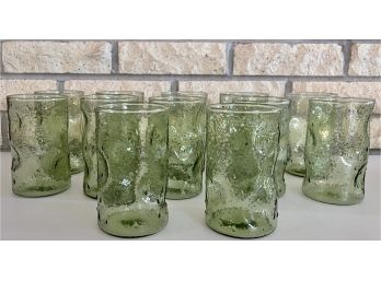 (12) Mid Century Modern Blenko Green Drinking Glasses