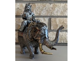 Michael Ricker Alyce Pewter Elephant Rider Figurine 1995 140/1000 (as Is)