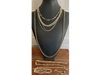 Assorted Gold Tone Necklaces And Bracelets For Jewelry Making Or To Wear