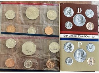 1984 Uncirculated Coin Proof Sets D & P In Original Packaging