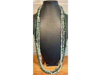 3 Stone Chip Bead Strands For Necklaces - Aventurine - Amethyst  - 34' Long