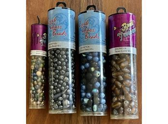 (4) Tubes Of Beads - Czech Glass Bead Mix - Bead Treasures Luster Beads - Topaz Luster Mix