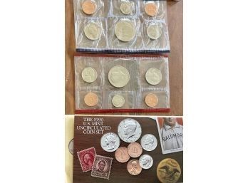 1990 Uncirculated Coin Set D & P In Original Packaging And Envelope