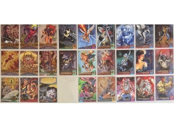 (3) Sheets Of Assorted Fleer X-Men, And Marvel Metal Cards