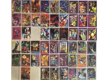 (6) Sheets Of Assorted Cards - Marvel SkyBox, Topps, Marvel Comics, And More