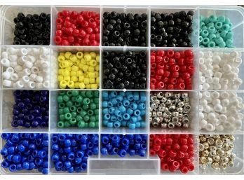 Large Container Of Acrylic Pony Roller Crow Beads In Assorted Colors