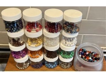 Collection Of Assorted Color Beads Colored - Metal - Art Glass And More