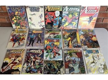 (16) Assorted DC Comics - Action Comics, Arion, Manhunter, Impulse, And More