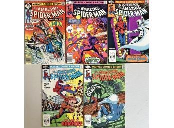 (5) Vintage Marvel Comics Group The Amazing Spider-man #171, 203, 220, 221, & 226 1960s & 1980s