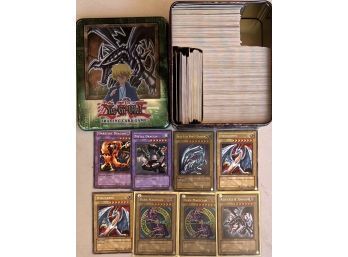 Large Collection Of Assorted Yugioh Cards With Metal Tin