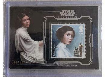 Topps Star Wars Masterwork Authentic Royal Mail Stamp Commemorating Princess Leia 38/50